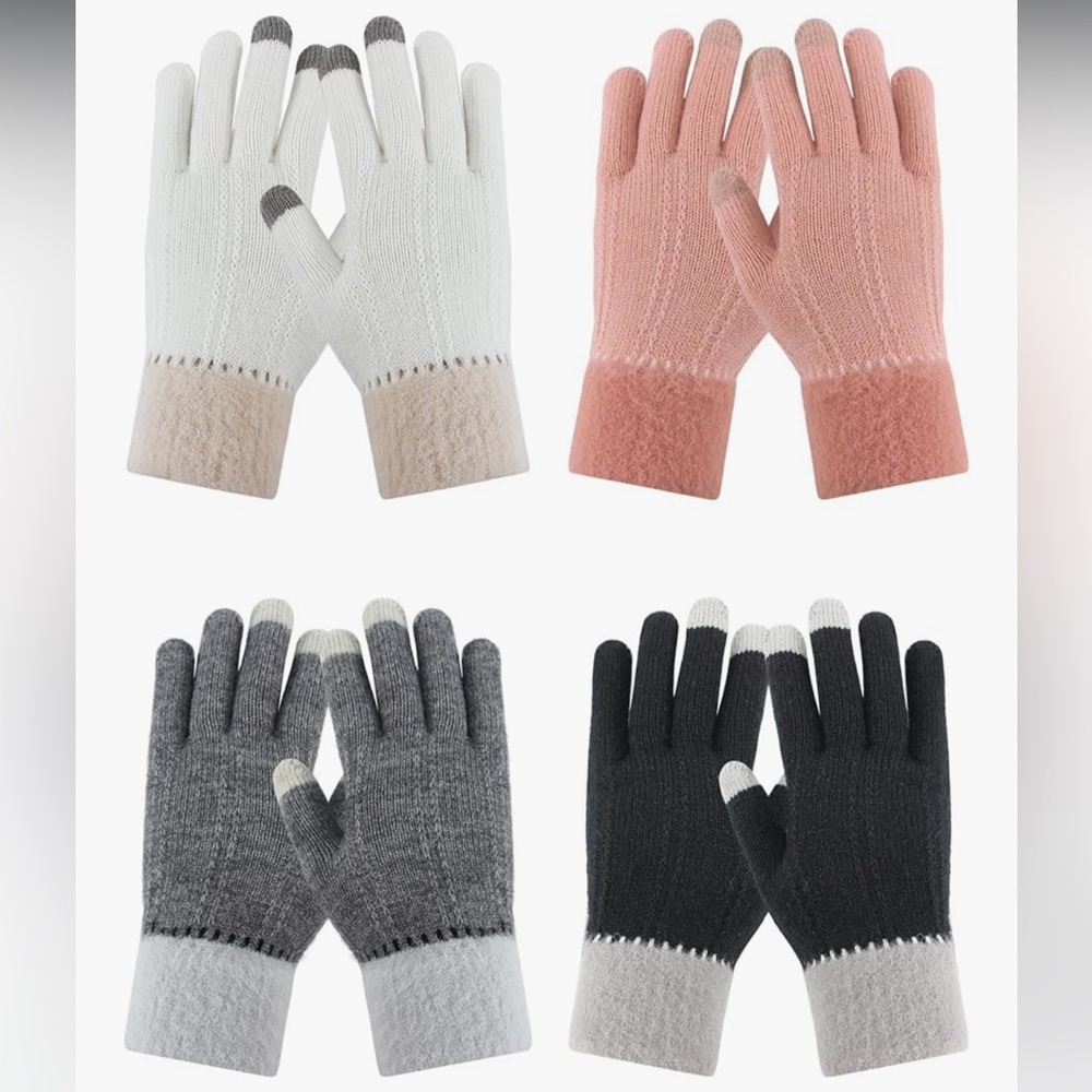 🆕 4 Pairs Winter Gloves for Women Warm Fleece Winter Touchscreen Texting Gloves